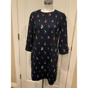 Ted Baker Navy Blue Shift Fly Lure Wandle Dress, Size Medium (3)
